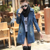 Spring Autumn Denim Jacket Women Long Coat Double-Breasted Casual Loose Size 4XL Jeans Jacket Elegant Female Basic Coat72